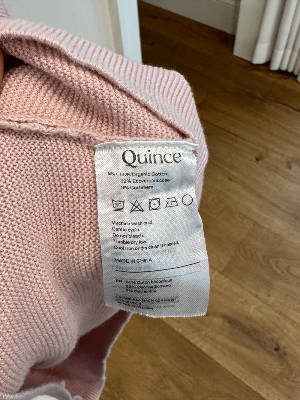 Quince Short-Sleeve Crewneck Top in Dusty Pink - Picture 4 of 5